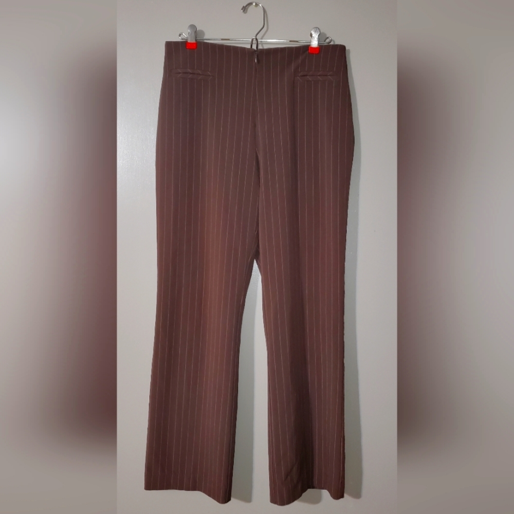 Lynn Ritchie Straight Leg Pink-striped Dress Pants-Size 8